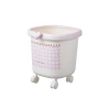 Sweetheart girl trash can with wheels, high appearance level, household wastebasket, large capacity, movable, girl ins style Item Picture